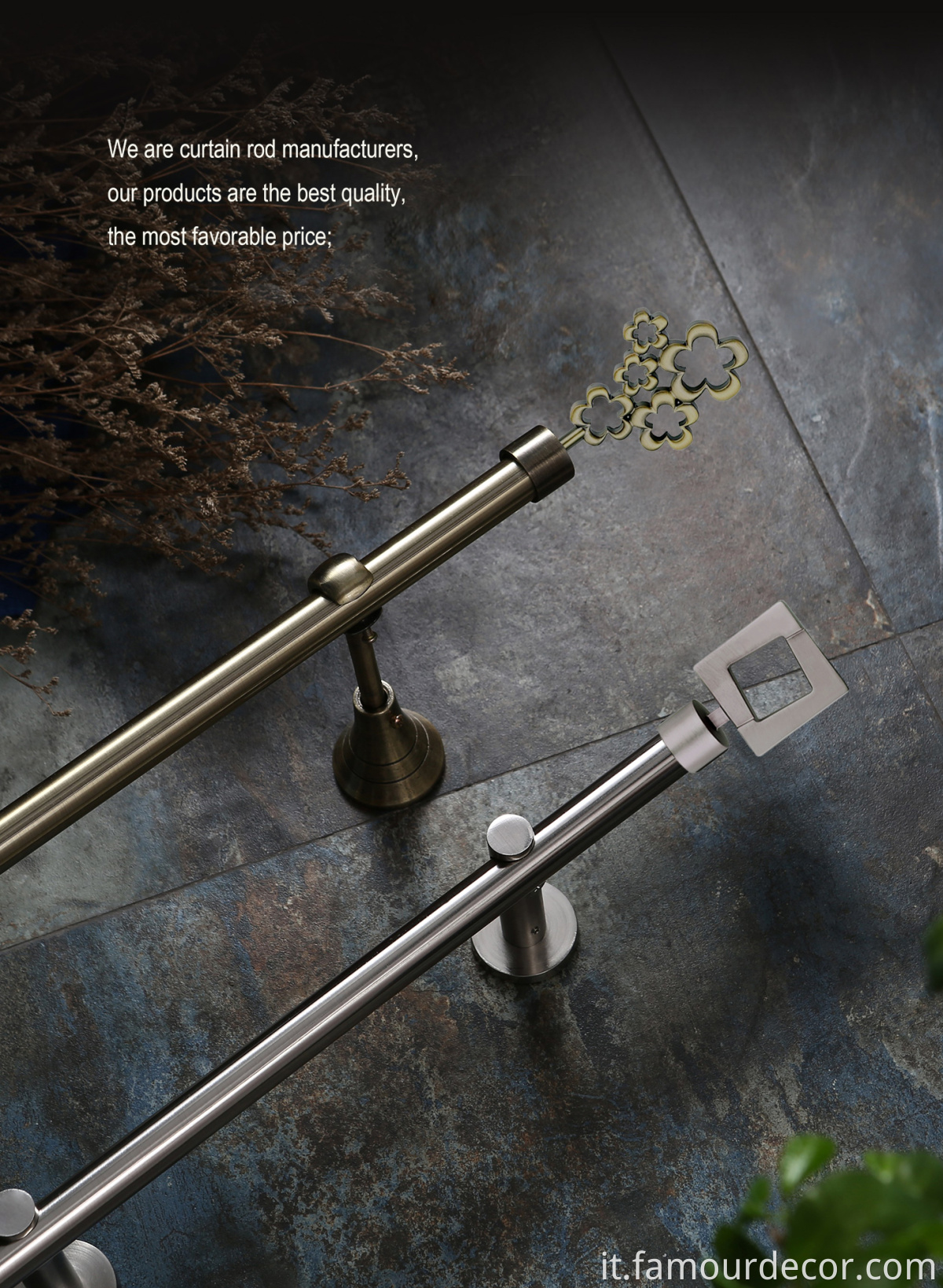 German Finial Curtain Rod